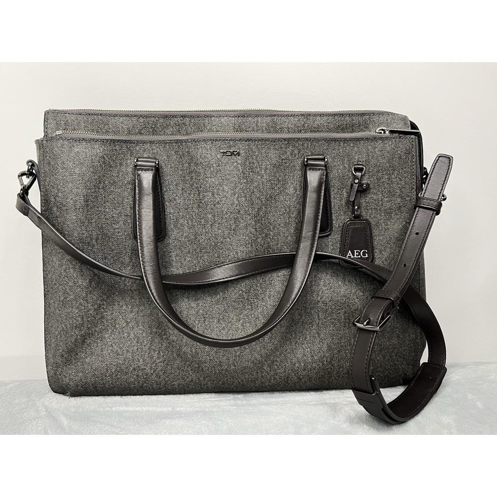 Tumi Sinclair Nina Commuter 79391 Gray Briefcase Computer Bag Business Work EUC